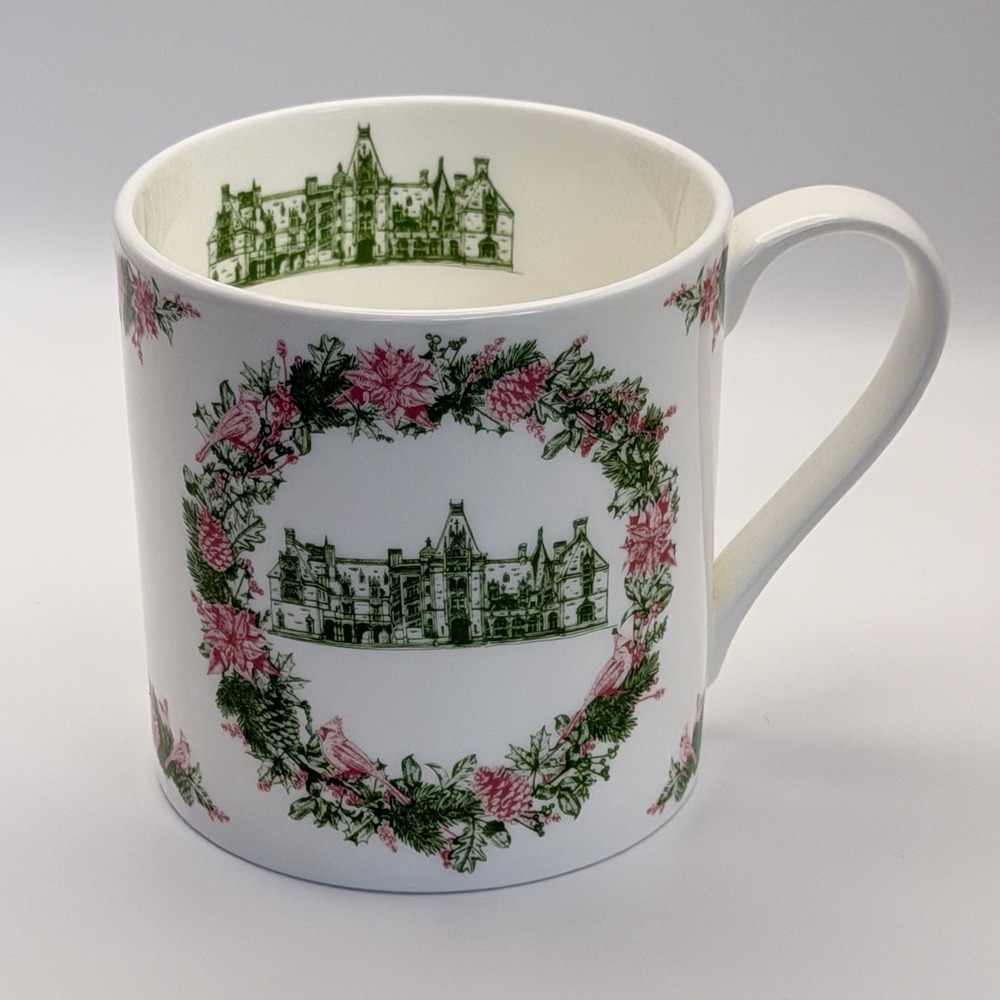 Rare Christmas At Biltmore Victoria Eggs No. 4 Mug Floral Wreath Estate Tea Cup